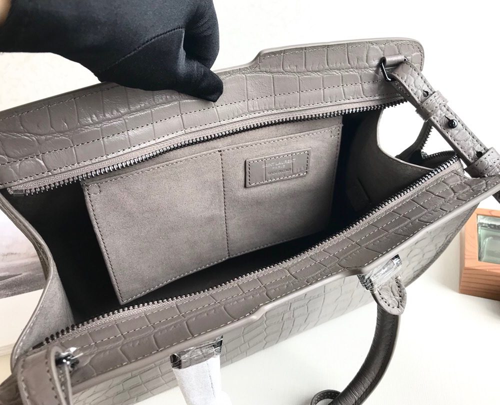 [REP 1:1] Saint Laurent Monogram Cabas Small Gray For Women 12in/31cm YSL