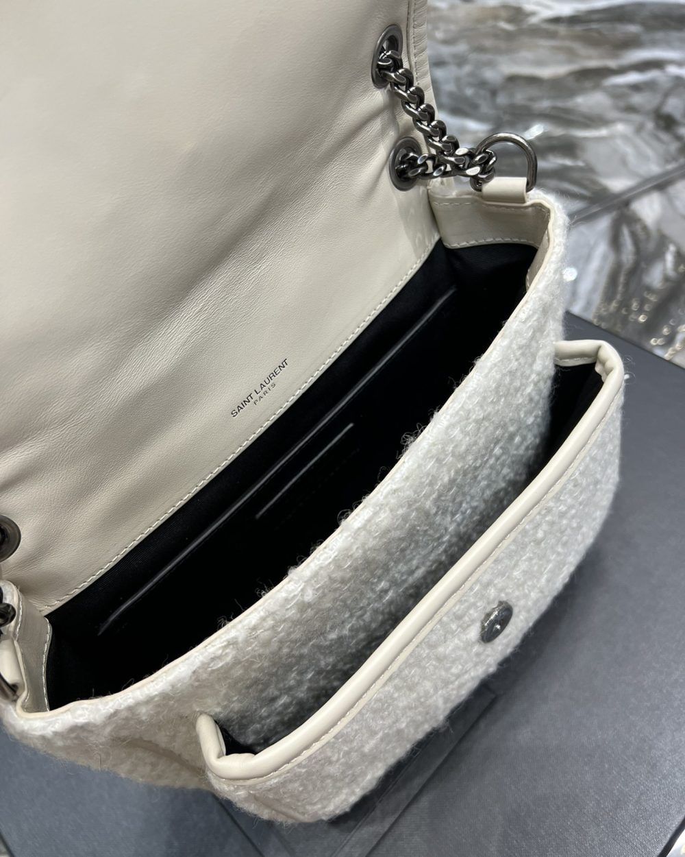 [REP 1:1] Saint Laurent Niki Baby Chain Bag White For Women, Women's Bags 8.2in/21cm YSL