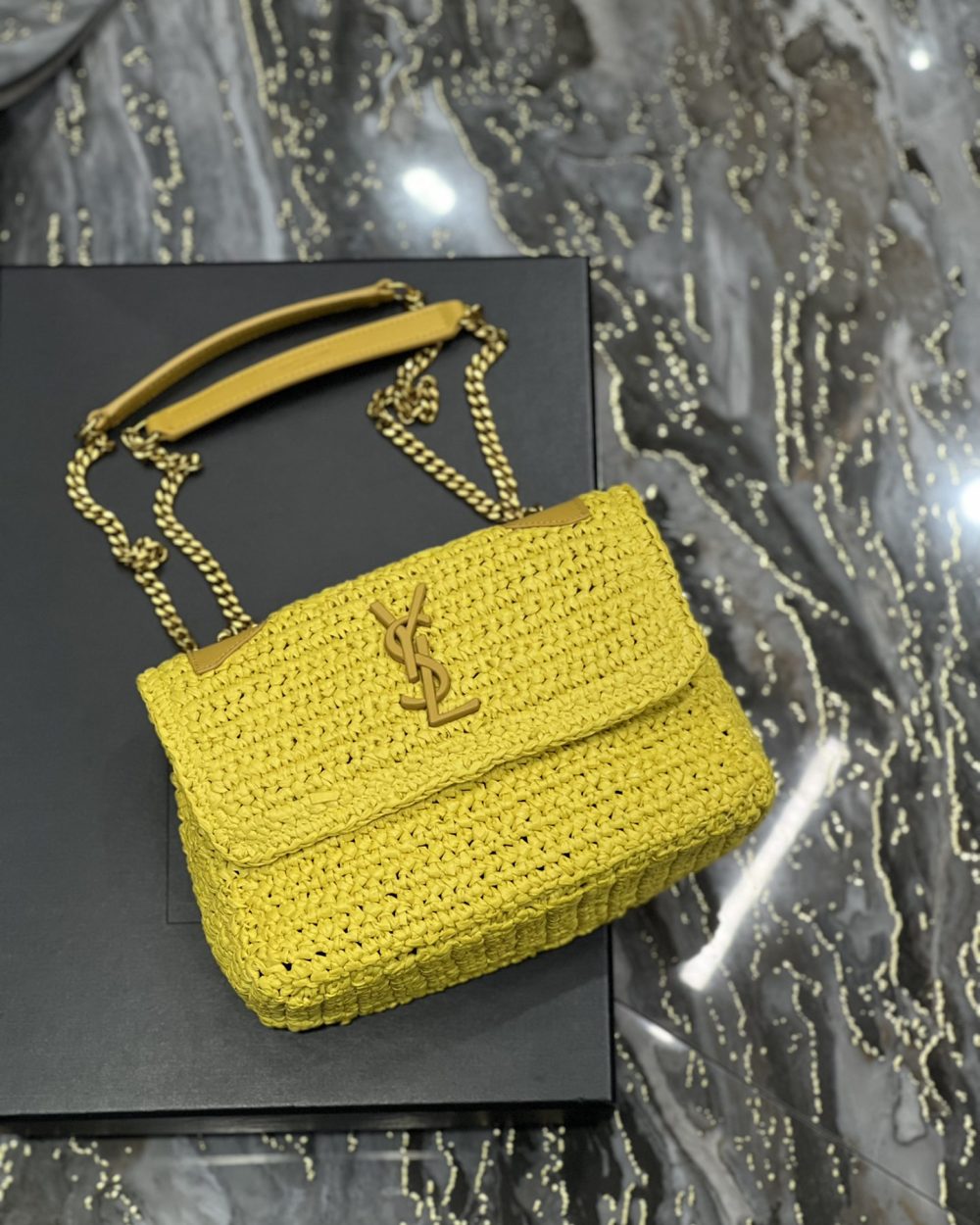 [REP 1:1] Saint Laurent Niki Baby Chain Bag Yellow For Women, Women's Bags 8.2in/21cm YSL