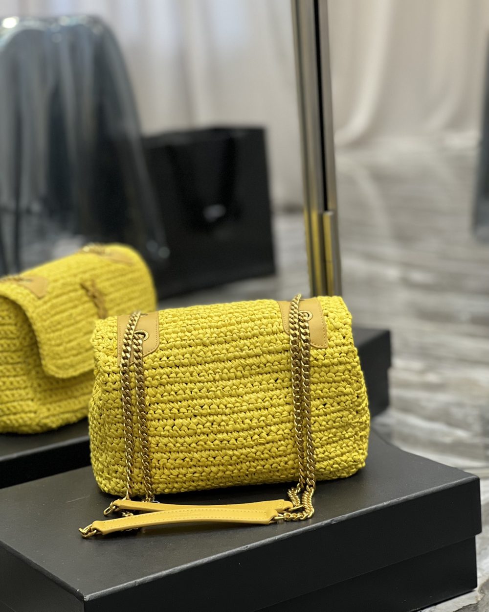 [REP 1:1] Saint Laurent Niki Baby Chain Bag Yellow For Women, Women's Bags 8.2in/21cm YSL