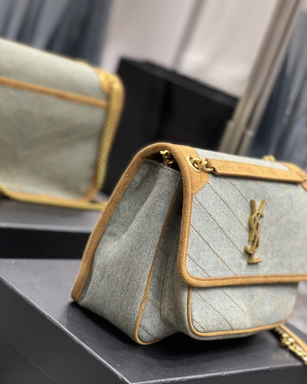 [REP 1:1] Saint Laurent Niki Medium Chain Bag In Canvas For Women 11in/28cm YSL