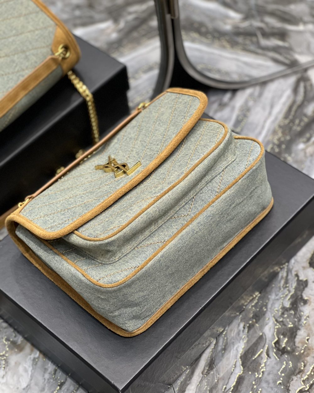 [REP 1:1] Saint Laurent Niki Medium Chain Bag In Canvas For Women 11in/28cm YSL