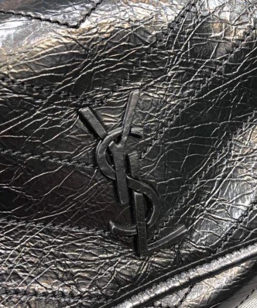[REP 1:1] Saint Laurent Niki Medium Crinkled Shoulder Bag Black For Women 11in/28cm YSL