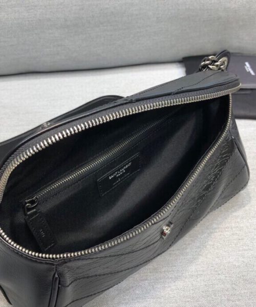 [REP 1:1] Saint Laurent Niki Medium Crinkled Shoulder Bag Black For Women 11in/28cm YSL