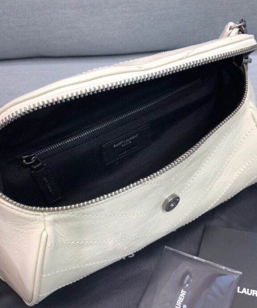 [REP 1:1] Saint Laurent Niki Medium Crinkled Shoulder Bag White For Women 11in/28cm YSL