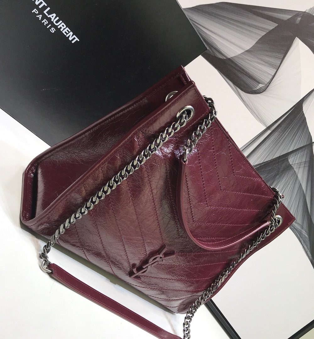 [REP 1:1] Saint Laurent Niki Medium Shopping Bag Burgundy For Women 12.6in/32cm YSL