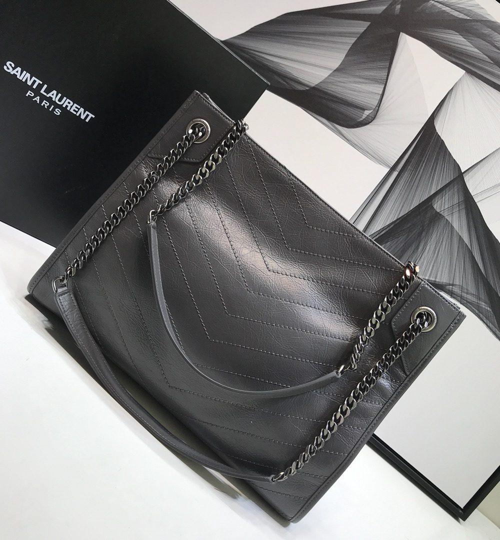 [REP 1:1] Saint Laurent Niki Medium Shopping Bag Gray For Women 12.6in/32cm YSL 577999