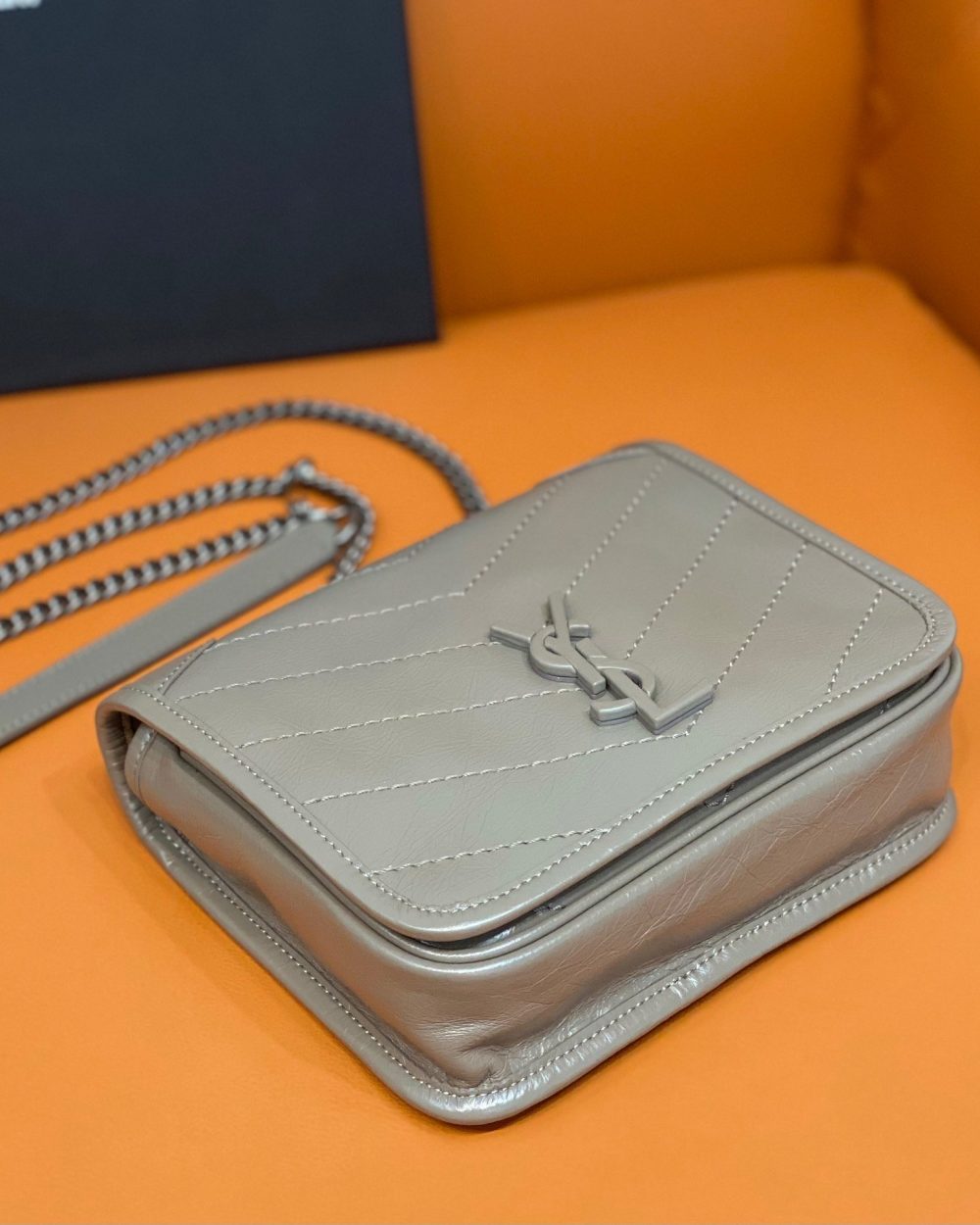 [REP 1:1] Saint Laurent Niki Wallets On Chain Beige For Women 7.5in/19cm