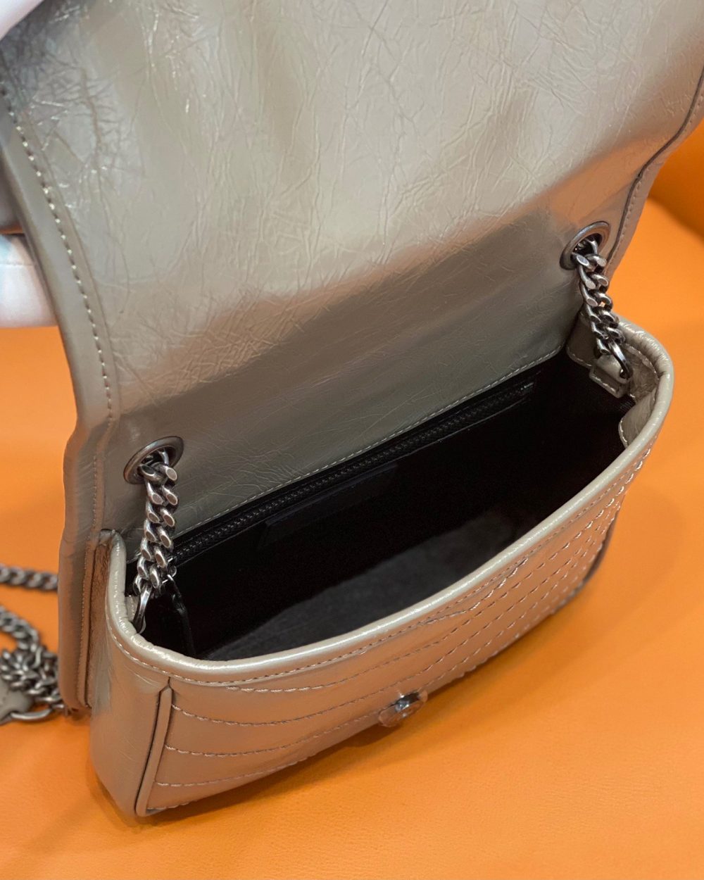 [REP 1:1] Saint Laurent Niki Wallets On Chain Beige For Women 7.5in/19cm