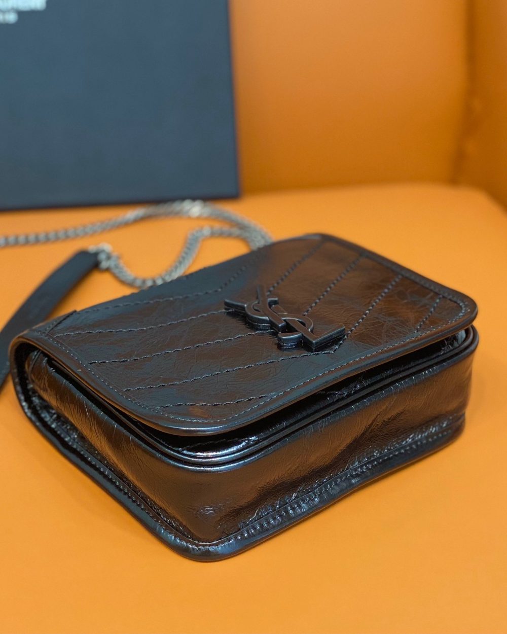 [REP 1:1] Saint Laurent Niki Wallets On Chain Black For Women 7.5in/19cm