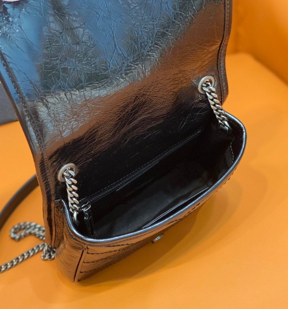 [REP 1:1] Saint Laurent Niki Wallets On Chain Black For Women 7.5in/19cm