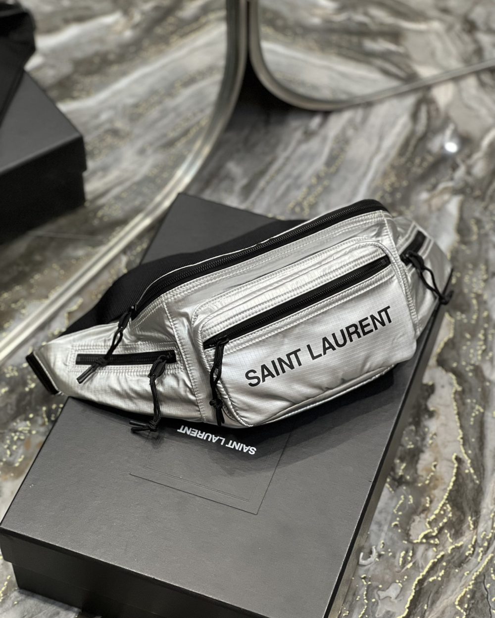 [REP 1:1] Saint Laurent Nuxx Crossbody Bag Sliver For Women, Women's Bags 9.8in/25cm YSL