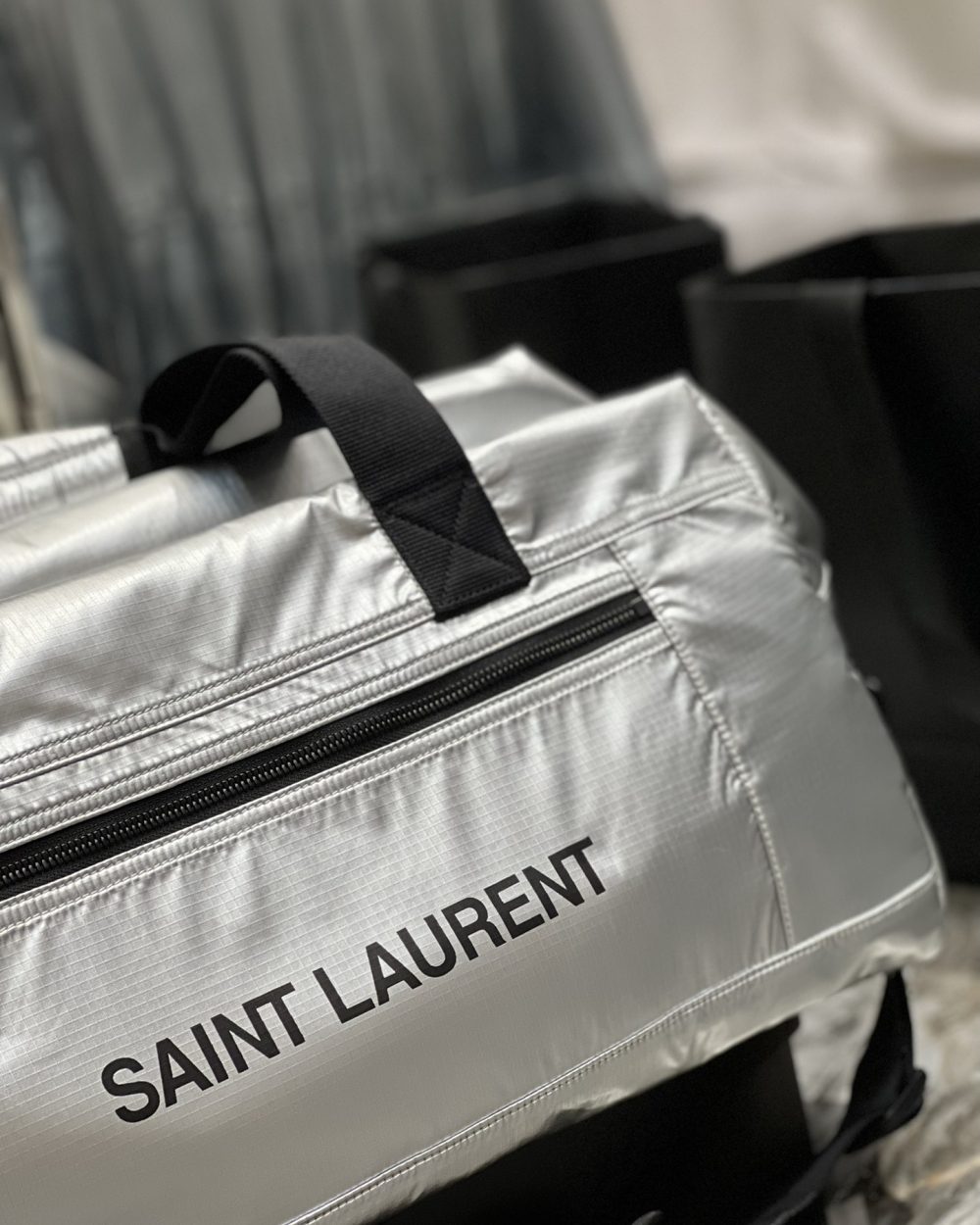 [REP 1:1] Saint Laurent Nuxx Duffle Sliver For Women, Women's Bags 19.6in/50cm YSL