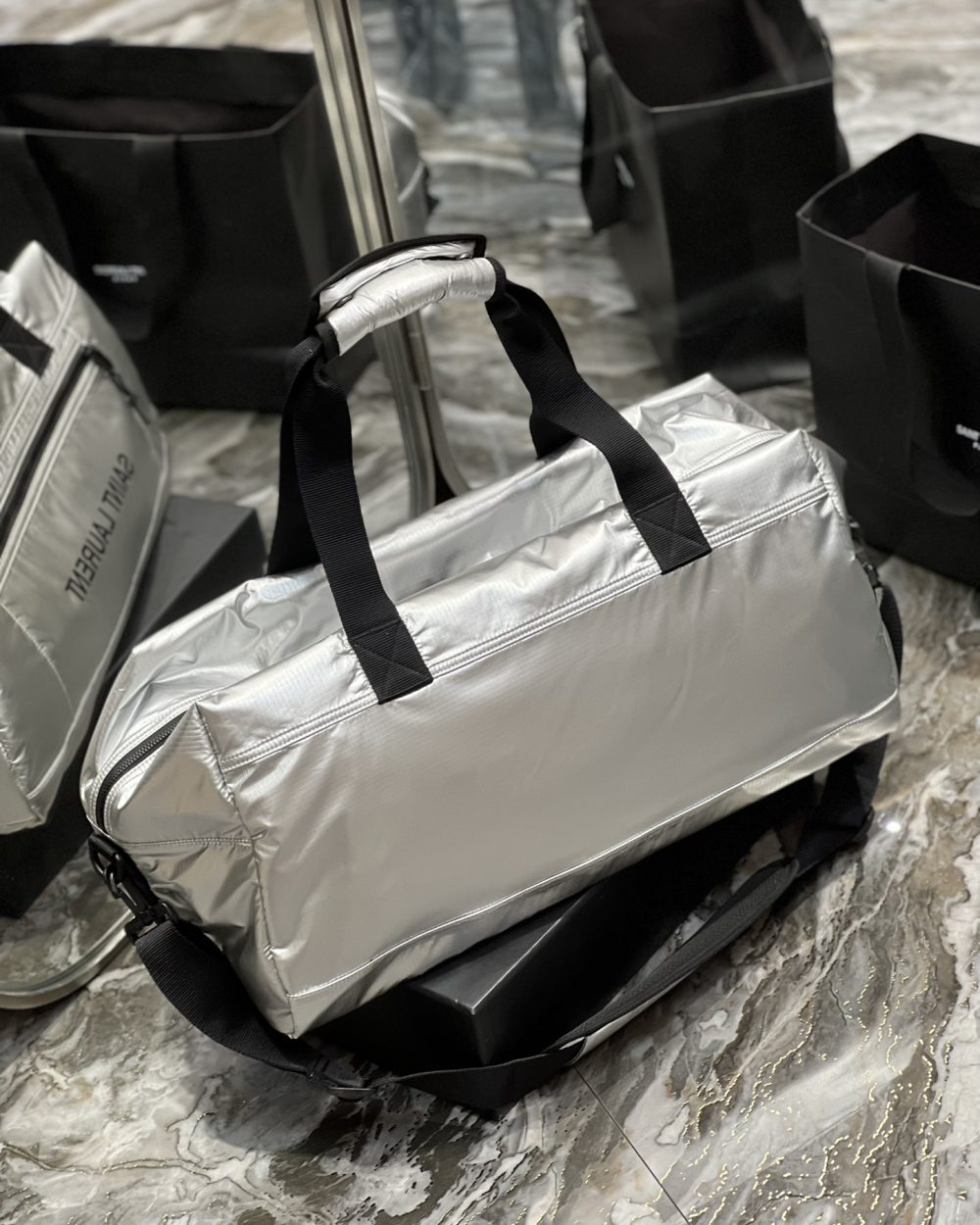 [REP 1:1] Saint Laurent Nuxx Duffle Sliver For Women, Women's Bags 19.6in/50cm YSL