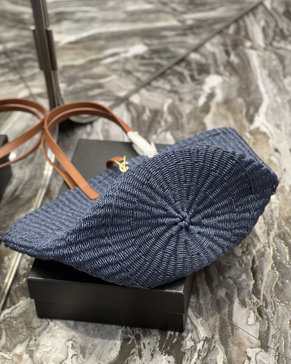 [REP 1:1] Saint Laurent Panier Big Bag Blue For Women, Women's Bags 21.7in/55cm YSL