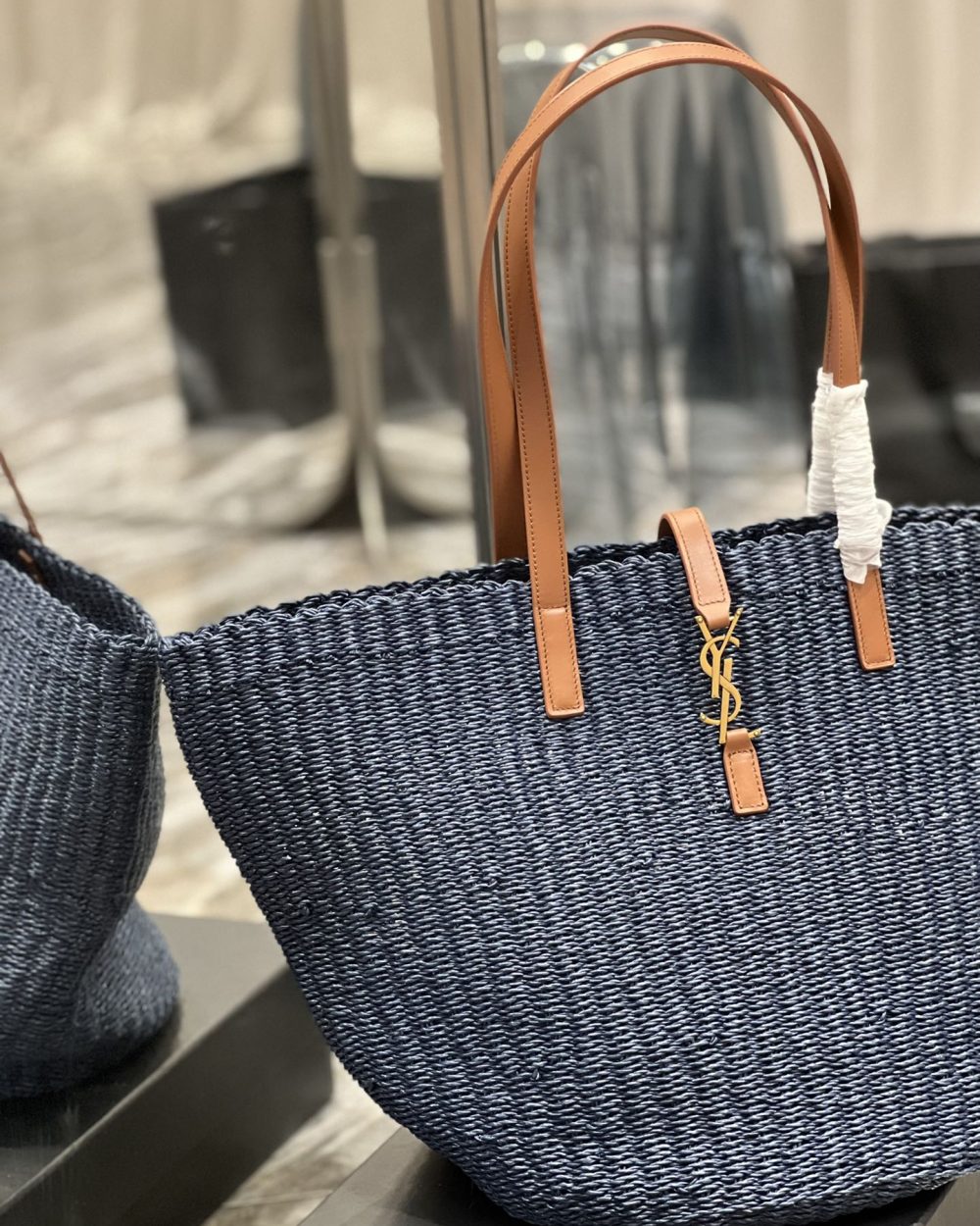 [REP 1:1] Saint Laurent Panier Big Bag Blue For Women, Women's Bags 21.7in/55cm YSL