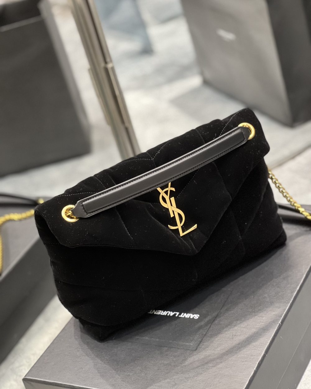 [REP 1:1] Saint Laurent Puffer Small Chain Bag Black For Women, Women's Bags 11.4in/29cm YSL‎