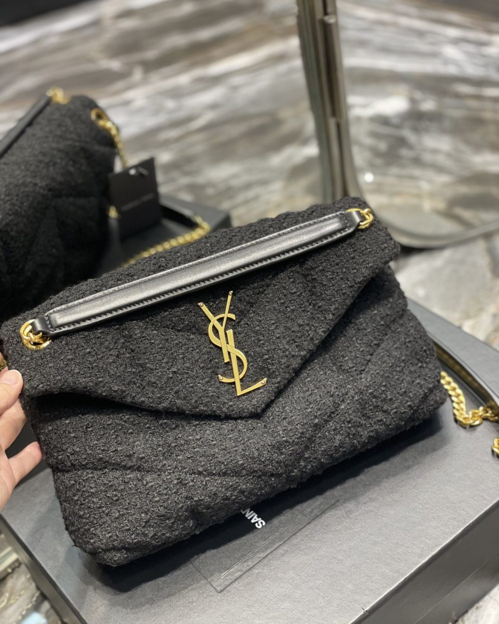 [REP 1:1] Saint Laurent Puffer Small Chain Bag Black For Women, Women's Bags 11.4in/29cm YSL‎