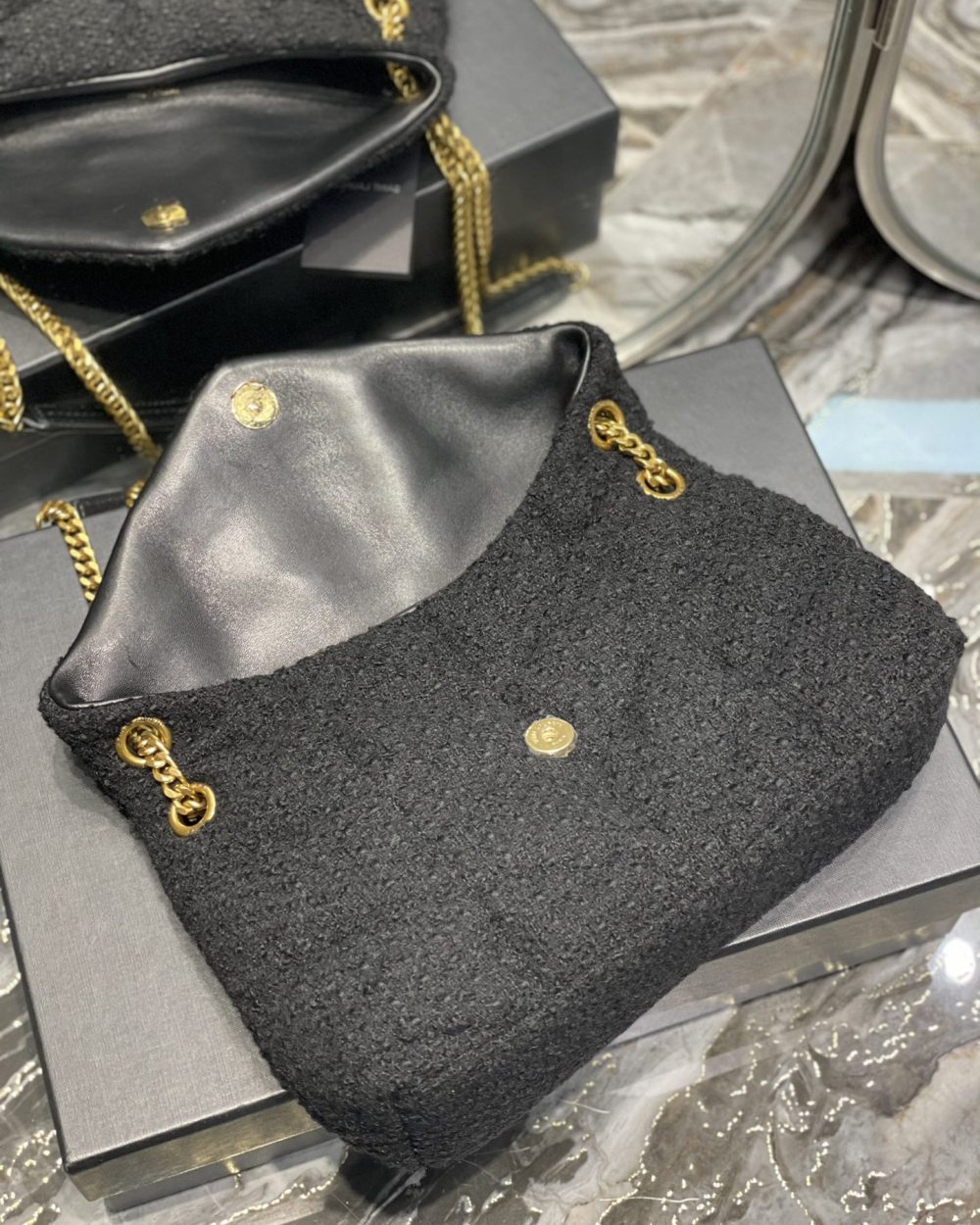 [REP 1:1] Saint Laurent Puffer Small Chain Bag Black For Women, Women's Bags 11.4in/29cm YSL‎