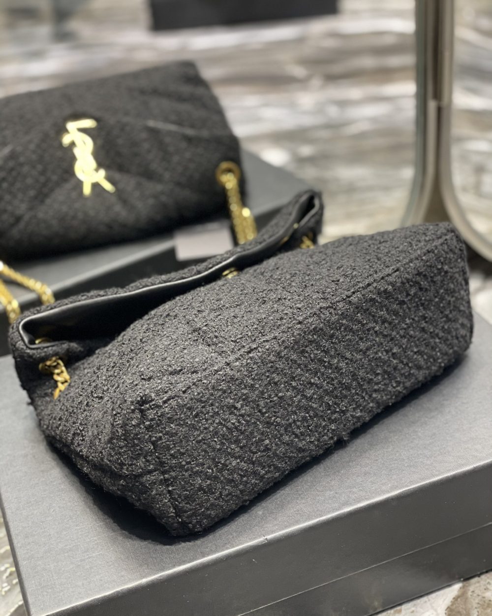 [REP 1:1] Saint Laurent Puffer Small Chain Bag Black For Women, Women's Bags 11.4in/29cm YSL‎