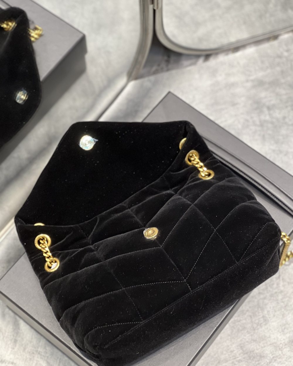 [REP 1:1] Saint Laurent Puffer Small Chain Bag Black For Women, Women's Bags 11.4in/29cm YSL‎