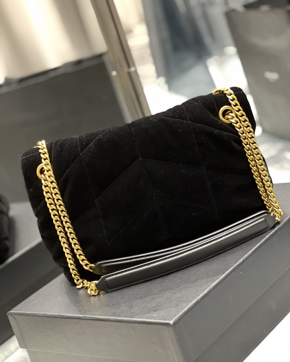 [REP 1:1] Saint Laurent Puffer Small Chain Bag Black For Women, Women's Bags 11.4in/29cm YSL‎