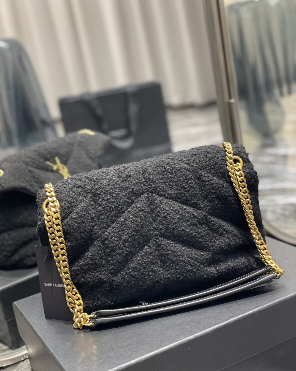[REP 1:1] Saint Laurent Puffer Small Chain Bag Black For Women, Women's Bags 11.4in/29cm YSL‎