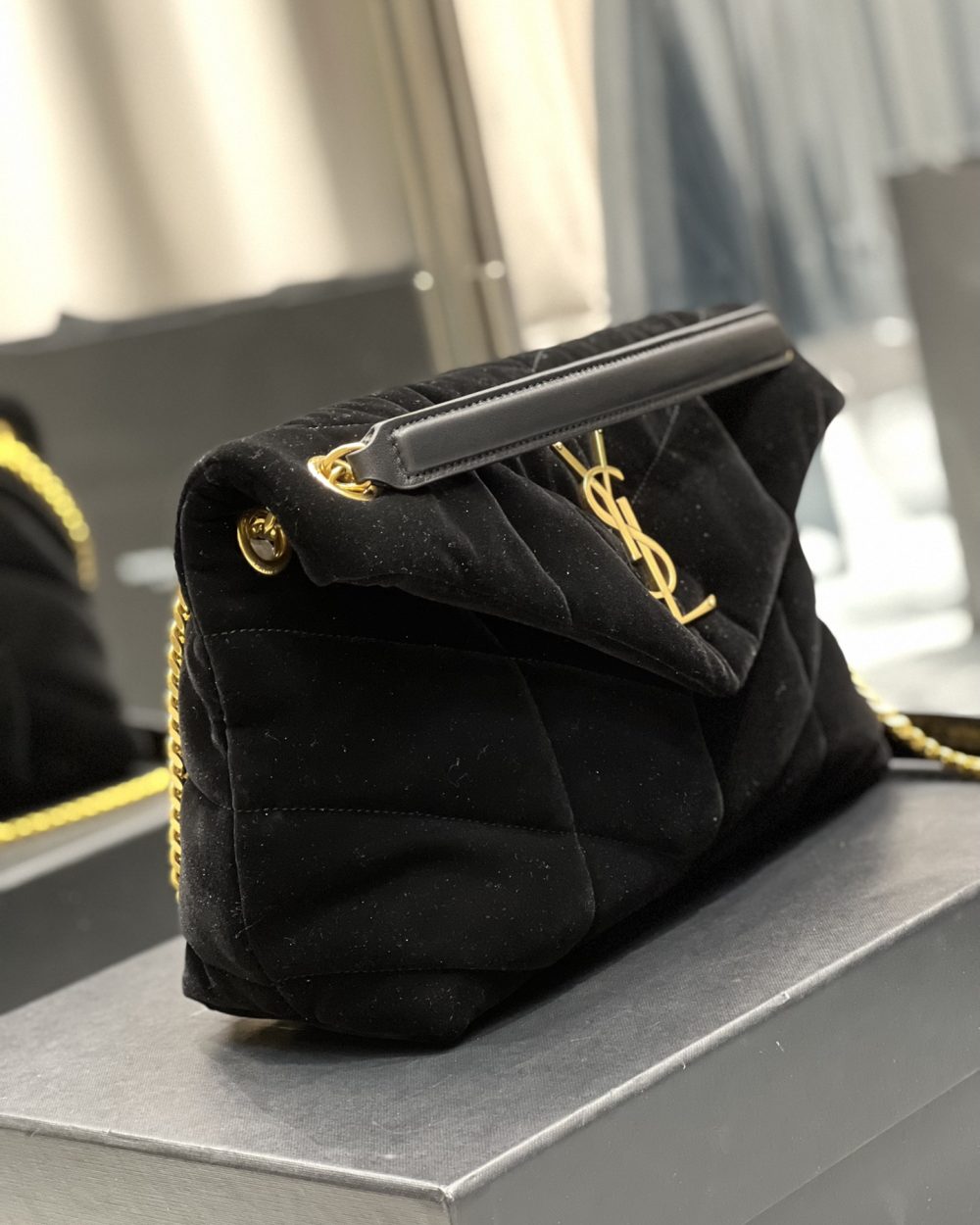 [REP 1:1] Saint Laurent Puffer Small Chain Bag Black For Women, Women's Bags 11.4in/29cm YSL‎