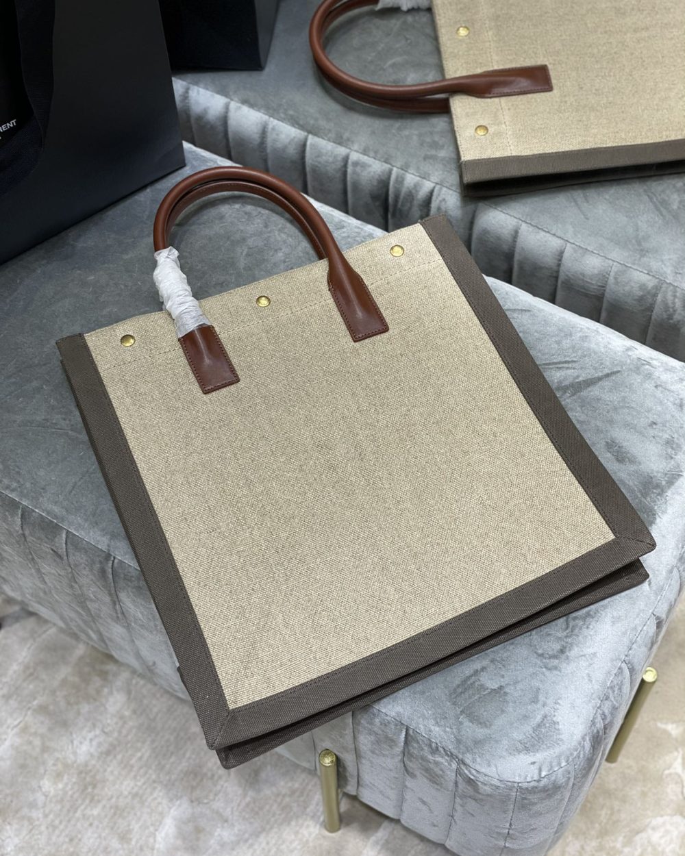 [REP 1:1] Saint Laurent Rive Gauche North/South Tote Bag In Printed Linen For Women 15.3in/39cm YSL 632539FAABR9083