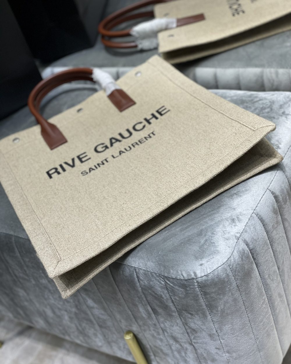 [REP 1:1] Saint Laurent Rive Gauche North/South Tote Bag In Printed Linen For Women 15.3in/39cm YSL