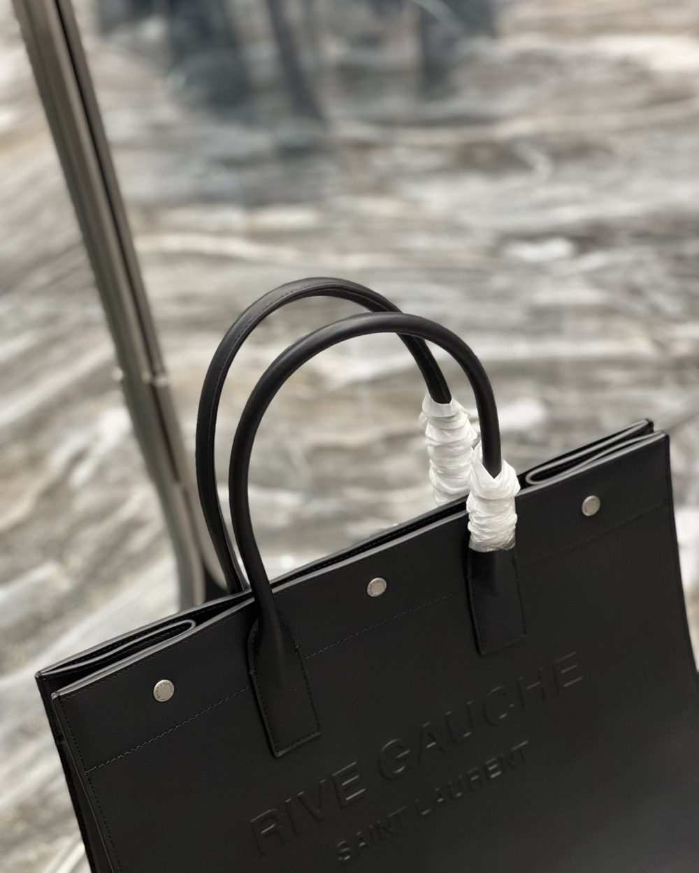 [REP 1:1] Saint Laurent Rive Gauche Small Tote Bag In Black Noir For Women 15.4in/39cm YSL 686266CWTFE1000