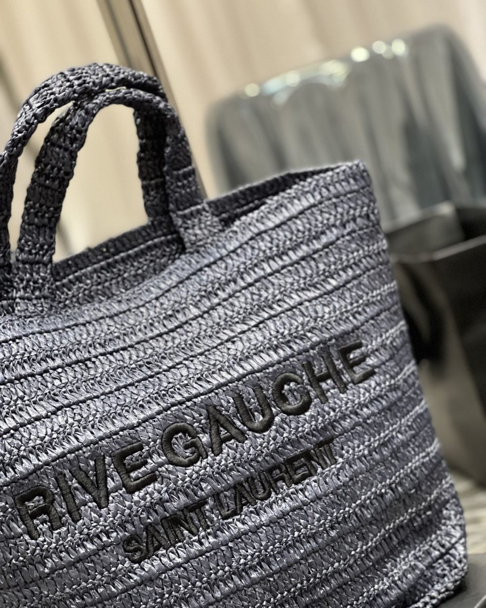 [REP 1:1] Saint Laurent Rive Gauche Supple Tote Bag Grey For Women, Women's Bags 15in/38cm YSL