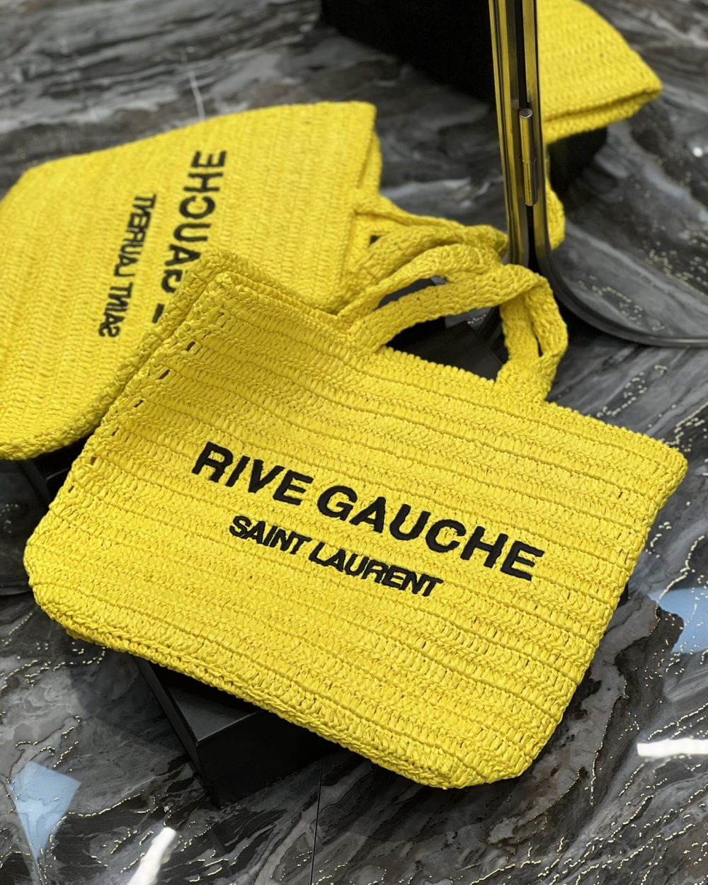 [REP 1:1] Saint Laurent Rive Gauche Supple Tote Bag Yellow For Women, Women's Bags 15in/38cm YSL