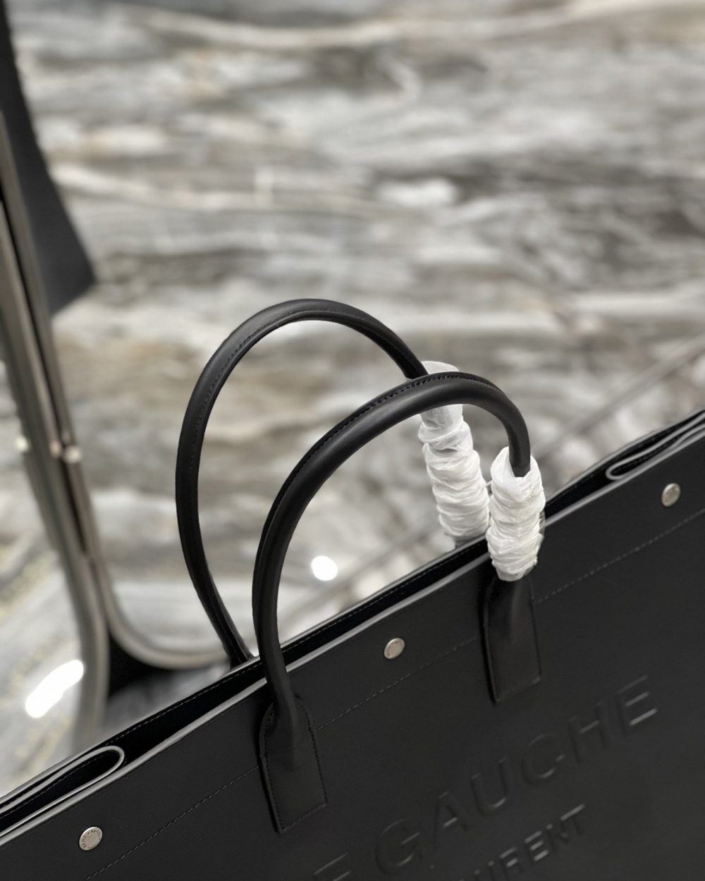 [REP 1:1] Saint Laurent Rive Gauche Tote Bag In Black For Women 18.9in/48cm YSL 587273CWTFE1000