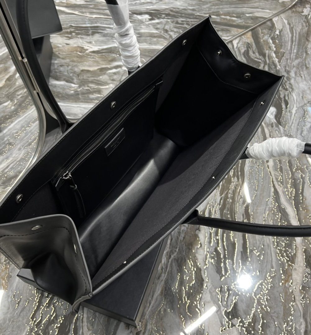 [REP 1:1] Saint Laurent Rive Gauche Tote Bag In Black For Women 18.9in/48cm YSL 587273CWTFE1000