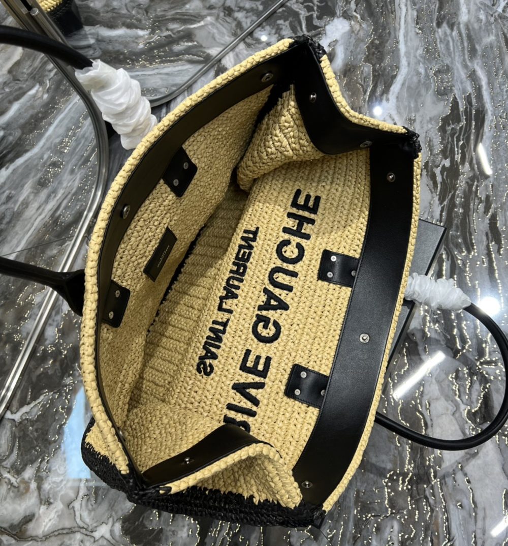 [REP 1:1] Saint Laurent Rive Gauche Tote Bag In Raffia For Women 18.9in/48cm YSL 685742GAAAG2099