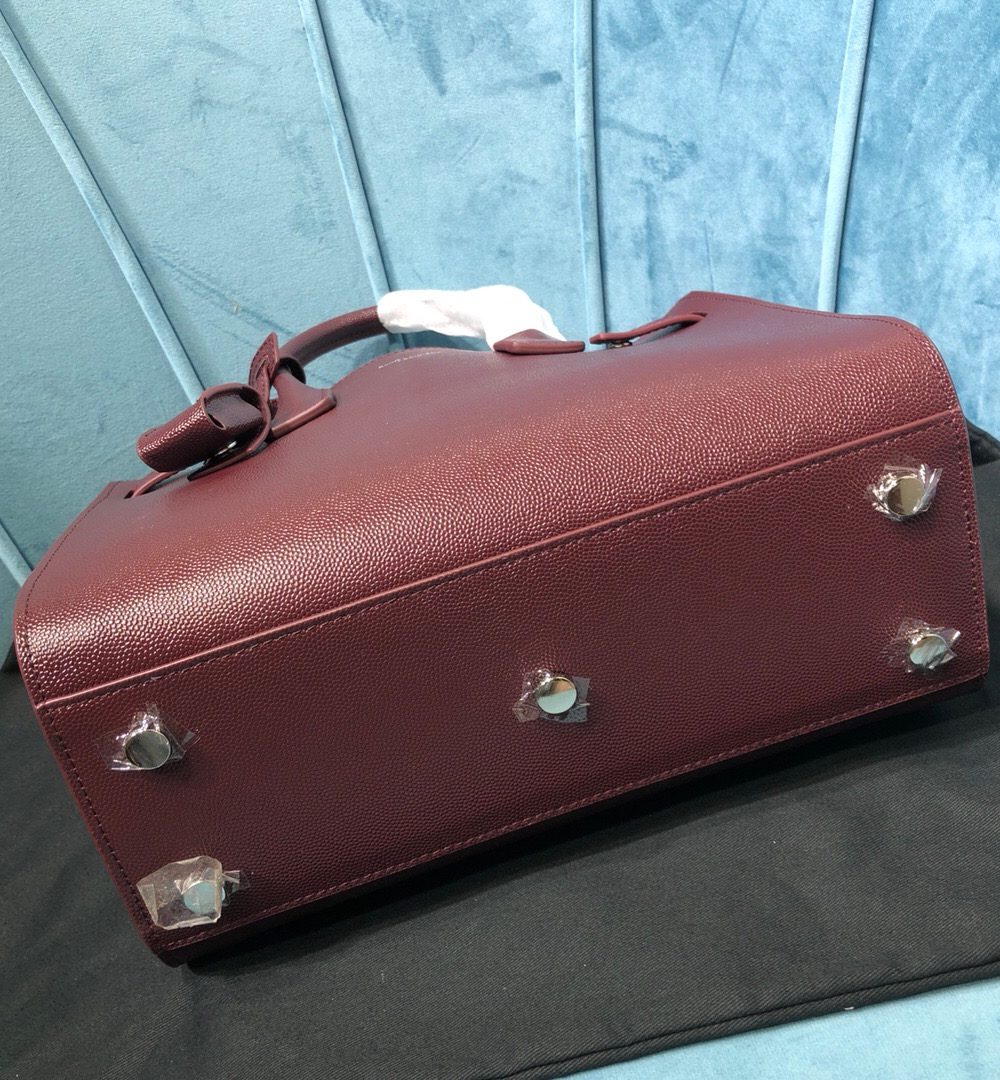 [REP 1:1] Saint Laurent Sac De Jour Baby In Shiny Burgundy For Women 10.2in/26cm YSL