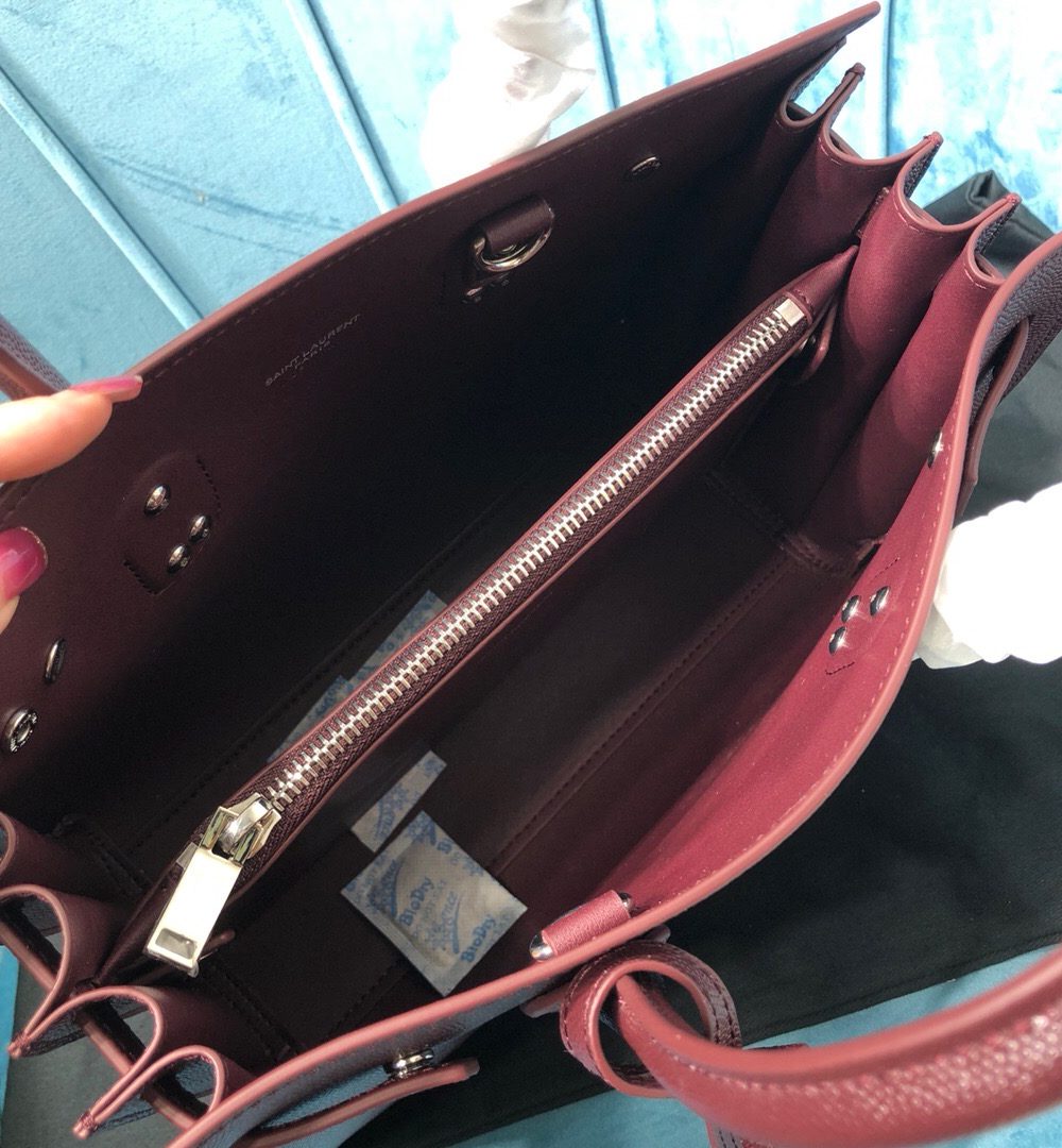 [REP 1:1] Saint Laurent Sac De Jour Baby In Shiny Burgundy For Women 10.2in/26cm YSL