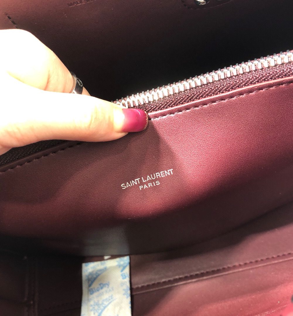 [REP 1:1] Saint Laurent Sac De Jour Baby In Shiny Burgundy For Women 10.2in/26cm YSL