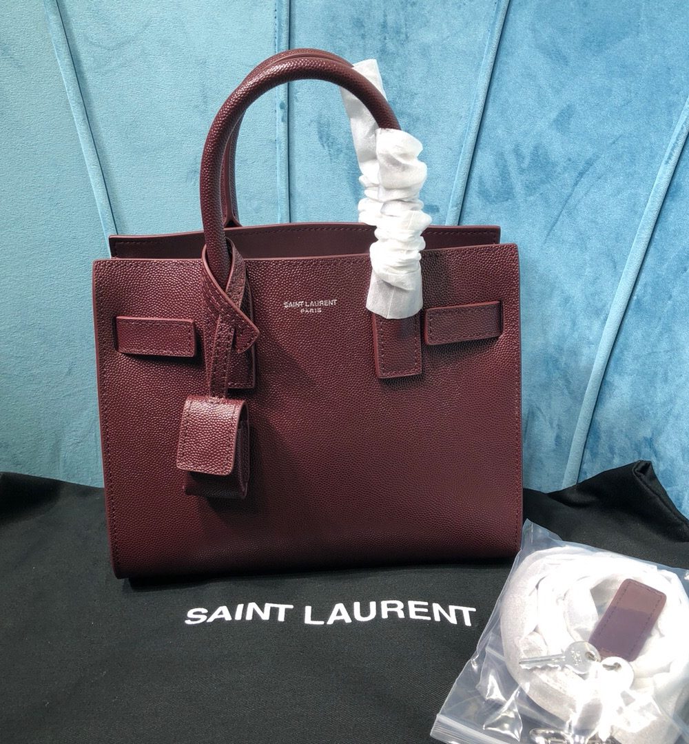 [REP 1:1] Saint Laurent Sac De Jour Nano Burgundy For Women 8.6in/22cm YSL