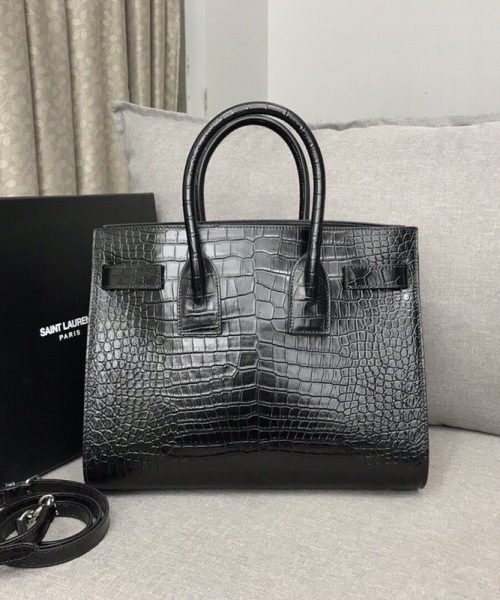 [REP 1:1] Saint Laurent Sac De Jour Small In Embossed Crocodile Black For Women 12.5in/32cm YSL  378299DND1N1000