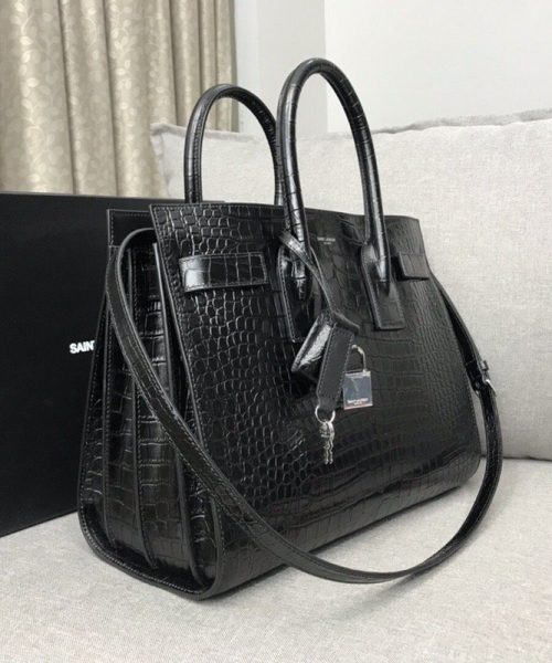 [REP 1:1] Saint Laurent Sac De Jour Small In Embossed Crocodile Black For Women 12.5in/32cm YSL  378299DND1N1000