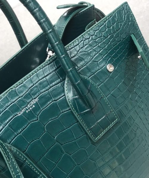 [REP 1:1] Saint Laurent Sac De Jour Small In Embossed Crocodile Green For Women 12.5in/32cm YSL