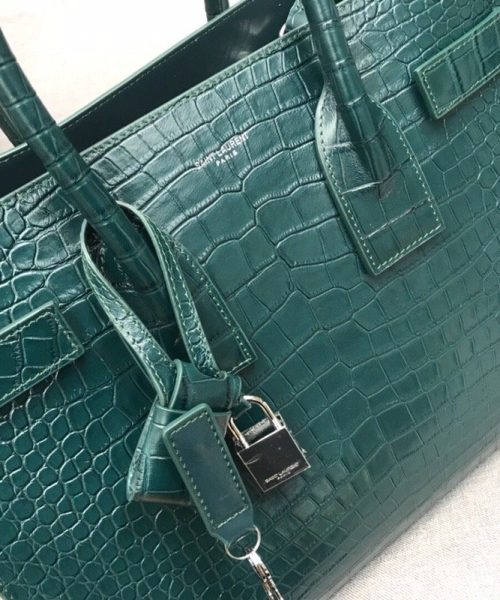 [REP 1:1] Saint Laurent Sac De Jour Small In Embossed Crocodile Green For Women 12.5in/32cm YSL