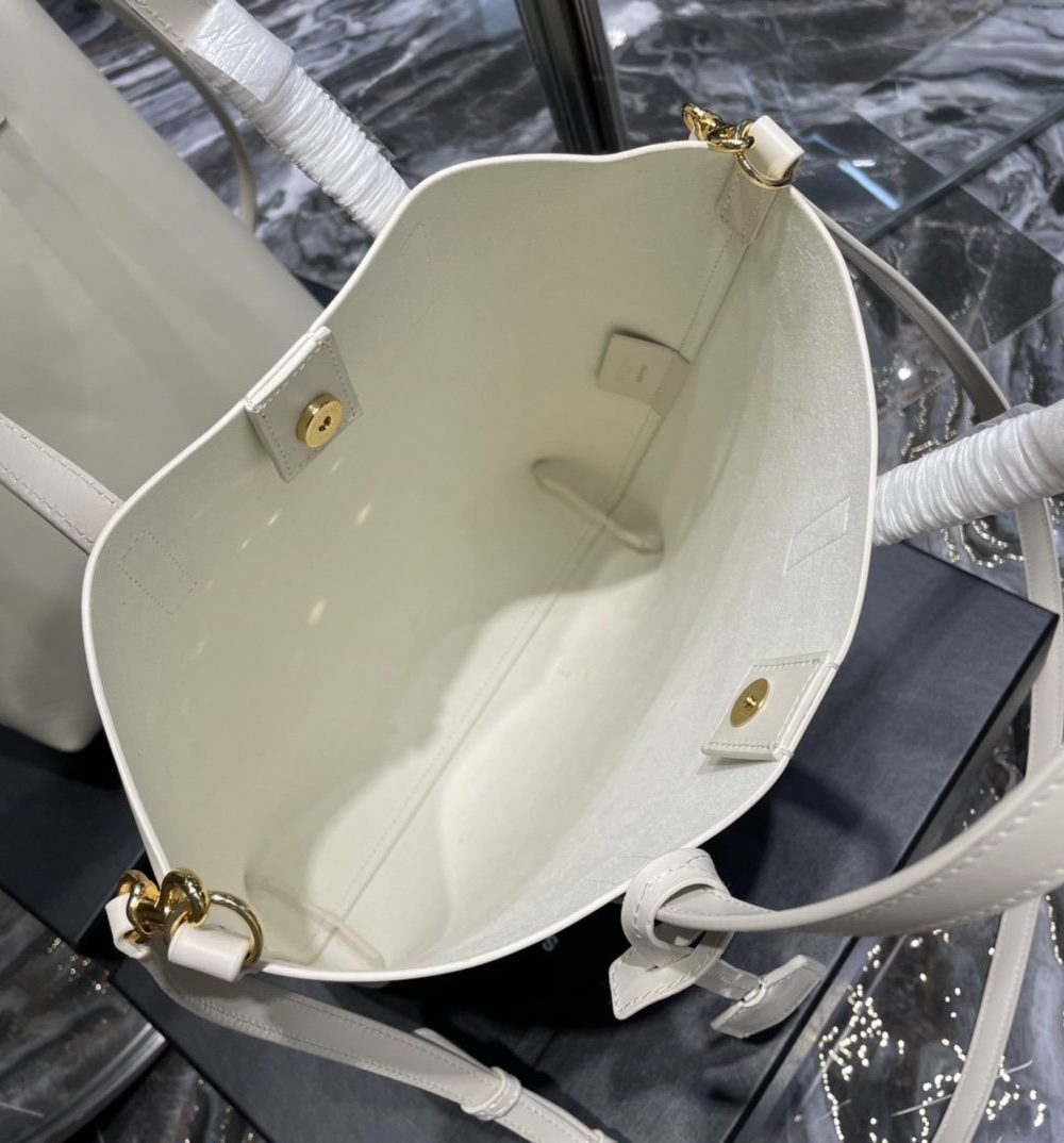 [REP 1:1] Saint Laurent Shopping Bag White Toy In Supple For Women 11in/28cm YSL 600307CSV0J9207