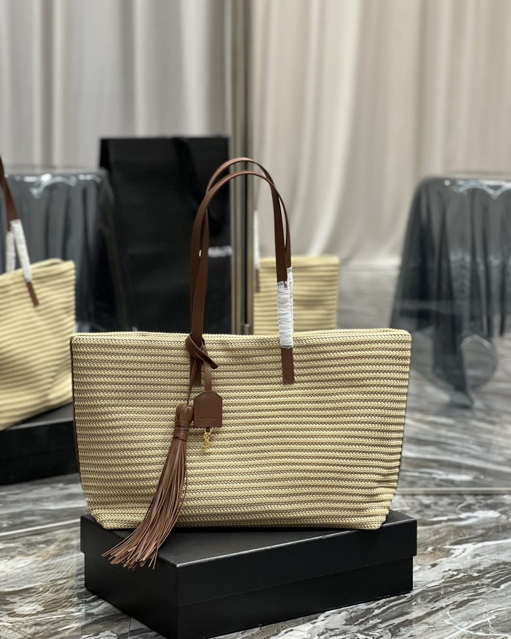 [REP 1:1] Saint Laurent Shopping E/W Beige For Women, Women's Bags 14.6in/37cm YSL