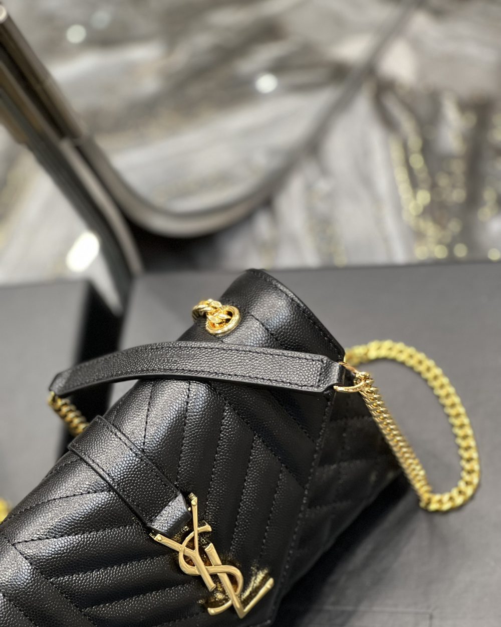 [REP 1:1] Saint Laurent Small Bag Black In Mix Matelasse For Women 8.2in/21cm YSL 600195BOW911000
