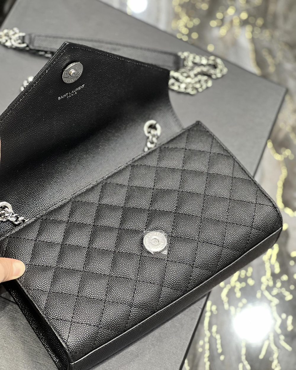 [REP 1:1] Saint Laurent Small Bag Black In Mix Matelasse For Women 8.2in/21cm YSL 600195BOW921000