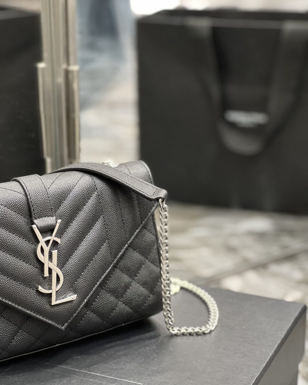 [REP 1:1] Saint Laurent Small Bag Black In Mix Matelasse For Women 8.2in/21cm YSL 600195BOW921000