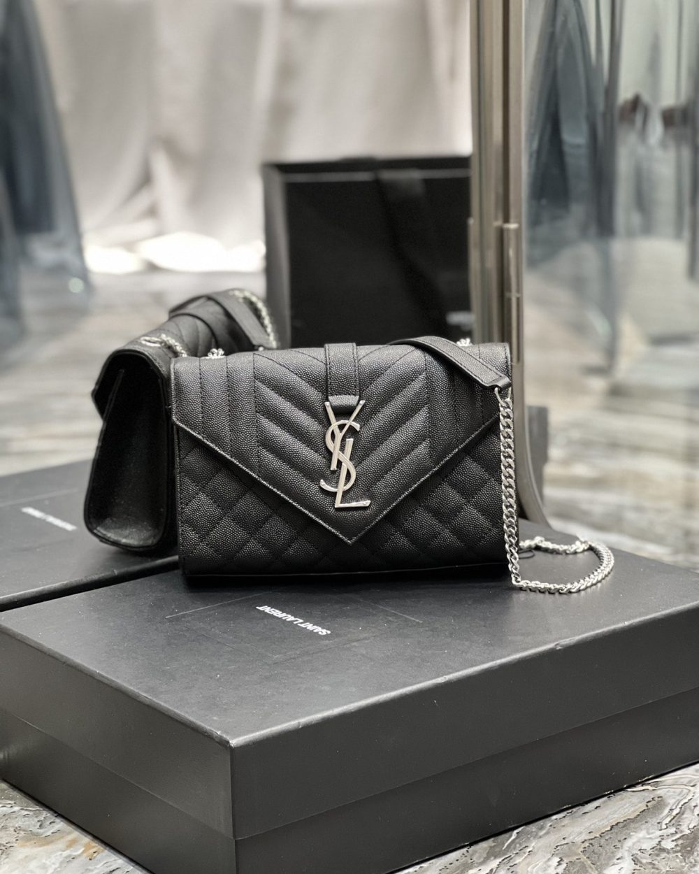 [REP 1:1] Saint Laurent Small Bag Black In Mix Matelasse For Women 8.2in/21cm YSL 600195BOW921000